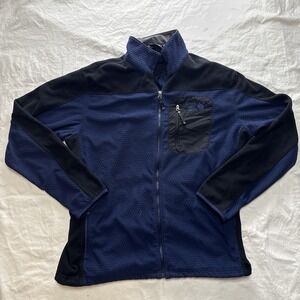 Mountain Hardwear Jacket Mens Black Blue Fleece Polyester Full Zip XL